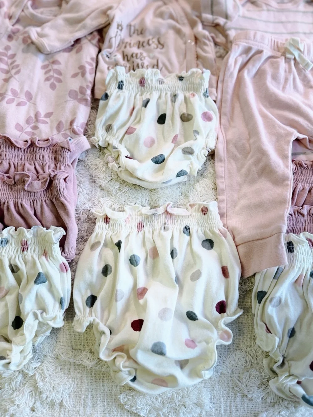 Carter’s Modern Moments Baby Girl Clothes Lot 0-3M Pink Bodysuits Bloomers Pants